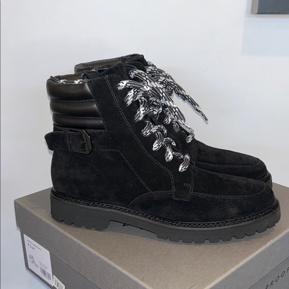 NEW Aquatalia Mayra Weatherproof Suede Leather Lace-Up & Zip Boot - Picture 2 of 16